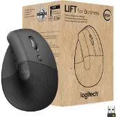 Logitech Draadloze Muis voor Bedrijven - Verticale muis Ergonomisch gevormd, Voor rechtshandigen, Grafiet