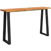 vidaXL Wandtafel met natuurlijke rand 140x40x80 cm massief acaciahout