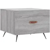 vidaXL Salontafel 50x50x40 cm bewerkt hout grijs sonoma eiken