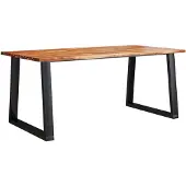 vidaXL Eettafel met natuurlijke rand 180x90x75 cm massief acaciahout