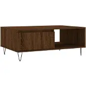 vidaXL Salontafel 90x60x35 cm bewerkt hout bruin eikenkleur
