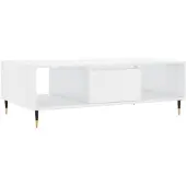 vidaXL Salontafel 104x60x35 cm bewerkt hout hoogglans wit
