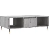 vidaXL Salontafel 104x60x35 cm bewerkt hout grijs sonoma