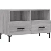 vidaXL Tv-meubel 80x36x50 cm bewerkt hout grijs sonoma eikenkleurig