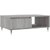 vidaXL Salontafel 90x60x35 cm bewerkt hout grijs sonoma eikenkleurig