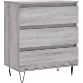 vidaXL Dressoir 60x35x70 cm bewerkt hout grijs sonoma eikenkleurig