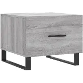 vidaXL Salontafel 50x50x40 cm bewerkt hout grijs sonoma eiken