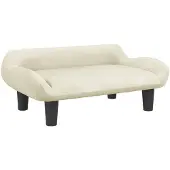 vidaXL Hondenmand 70x40x24 cm fluweel crèmekleurig