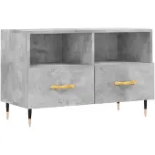 vidaXL Tv-meubel 80x36x50 cm bewerkt hout betongrijs