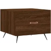 vidaXL Salontafel 50x50x40 cm bewerkt hout bruin eikenkleur
