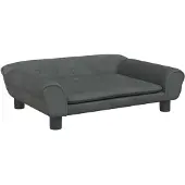 vidaXL Kinderbank 70x45x26 cm fluweel donkergrijs