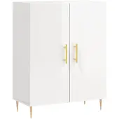 vidaXL Dressoir, hoogglanzwit, 69,5 x 34 x 90 cm, houtvezel