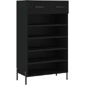 vidaXL Schoenenkast 60x35x105 cm bewerkt hout zwart