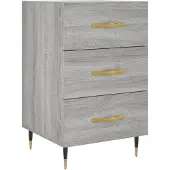 vidaXL Nachtkastje 40x40x66 cm bewerkt hout grijs sonoma eikenkleurig