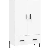vidaXL Hoge kast 69,5x31x115 cm bewerkt hout wit