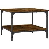 vidaXL Salontafel 55x55x40 cm bewerkt hout gerookt eikenkleurig