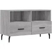 vidaXL Tv-meubel 80x36x50 cm bewerkt hout grijs sonoma eikenkleurig