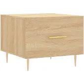 vidaXL Salontafel 50x50x35 cm bewerkt hout sonoma eikenkleurig