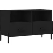 vidaXL Tv-meubel 80x36x50 cm bewerkt hout zwart