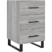 vidaXL Nachtkastje 40x40x66 cm bewerkt hout grijs sonoma eiken