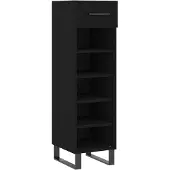 vidaXL Schoenenkast 30x35x105 cm bewerkt hout zwart