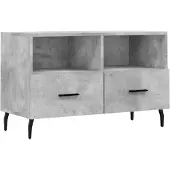 vidaXL Tv-meubel 80x36x50 cm bewerkt hout betongrijs