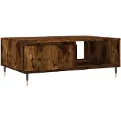 vidaXL Salontafel 90x60x35 cm bewerkt hout gerookt eikenkleurig