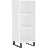 vidaXL Dressoir 34,5x32,5x90 cm bewerkt hout hoogglans wit