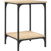 vidaXL Salontafel 40x40x55 cm bewerkt hout sonoma eikenkleurig