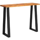 vidaXL Wandtafel met natuurlijke rand 110x35x80 cm massief acaciahout