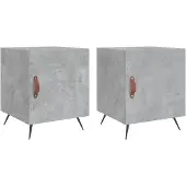 vidaXL Nachtkastjes 2 st 40x40x50 cm bewerkt hout betongrijs