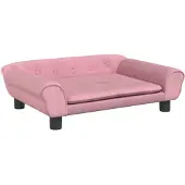 vidaXL Kinderbank 70x45x26 cm fluweel roze