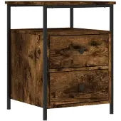 vidaXL Nachtkastje 44x45x60 cm bewerkt hout gerookt eikenkleurig