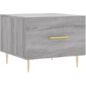 vidaXL Salontafel 50x50x40 cm bewerkt hout grijs sonoma eiken