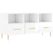 vidaXL Tv-meubel 102x36x50 cm bewerkt hout hoogglans wit