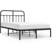 vidaXL Bedframe met hoofdbord metaal zwart 120x190 cm
