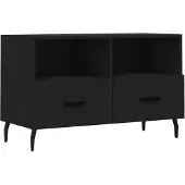 vidaXL Tv-meubel 80x36x50 cm bewerkt hout zwart