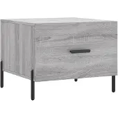 vidaXL Salontafel 50x50x40 cm bewerkt hout grijs sonoma eiken