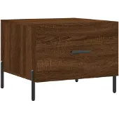 vidaXL Salontafel 50x50x40 cm bewerkt hout bruin eikenkleur