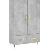 vidaXL Hoge kast 69,5x31x115 cm bewerkt hout betongrijs