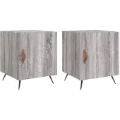 vidaXL Nachtkastjes 2 st 40x40x50 cm bewerkt hout grijs sonoma eiken