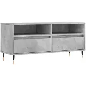 vidaXL Tv-meubel 100x34,5x44,5 cm bewerkt hout betongrijs