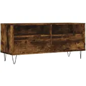 vidaXL Tv-meubel 100x34,5x44,5 cm bewerkt hout gerookt eikenkleurig