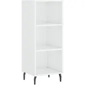 vidaXL Dressoir 34,5x32,5x90 cm bewerkt hout hoogglans wit