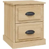 vidaXL Nachtkastje 39x39x47,5 cm bewerkt hout sonoma eikenkleurig