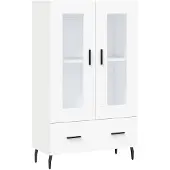 vidaXL Hoge kast 69,5x31x115 cm bewerkt hout wit