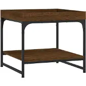 vidaXL Salontafel 49,5x49,5x45 cm bewerkt hout bruin eikenkleur
