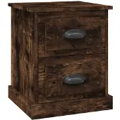 vidaXL Nachtkastje 39x39x47,5 cm bewerkt hout gerookt eiken