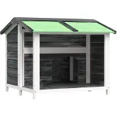 vidaXL - Hondenhok - 96x87x80,5 - cm - massief - grenenhout - grijs