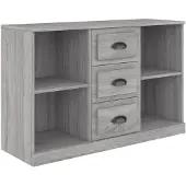 vidaXL Dressoir 104,5x35,5x67,5 cm bewerkt hout sonoma grijs